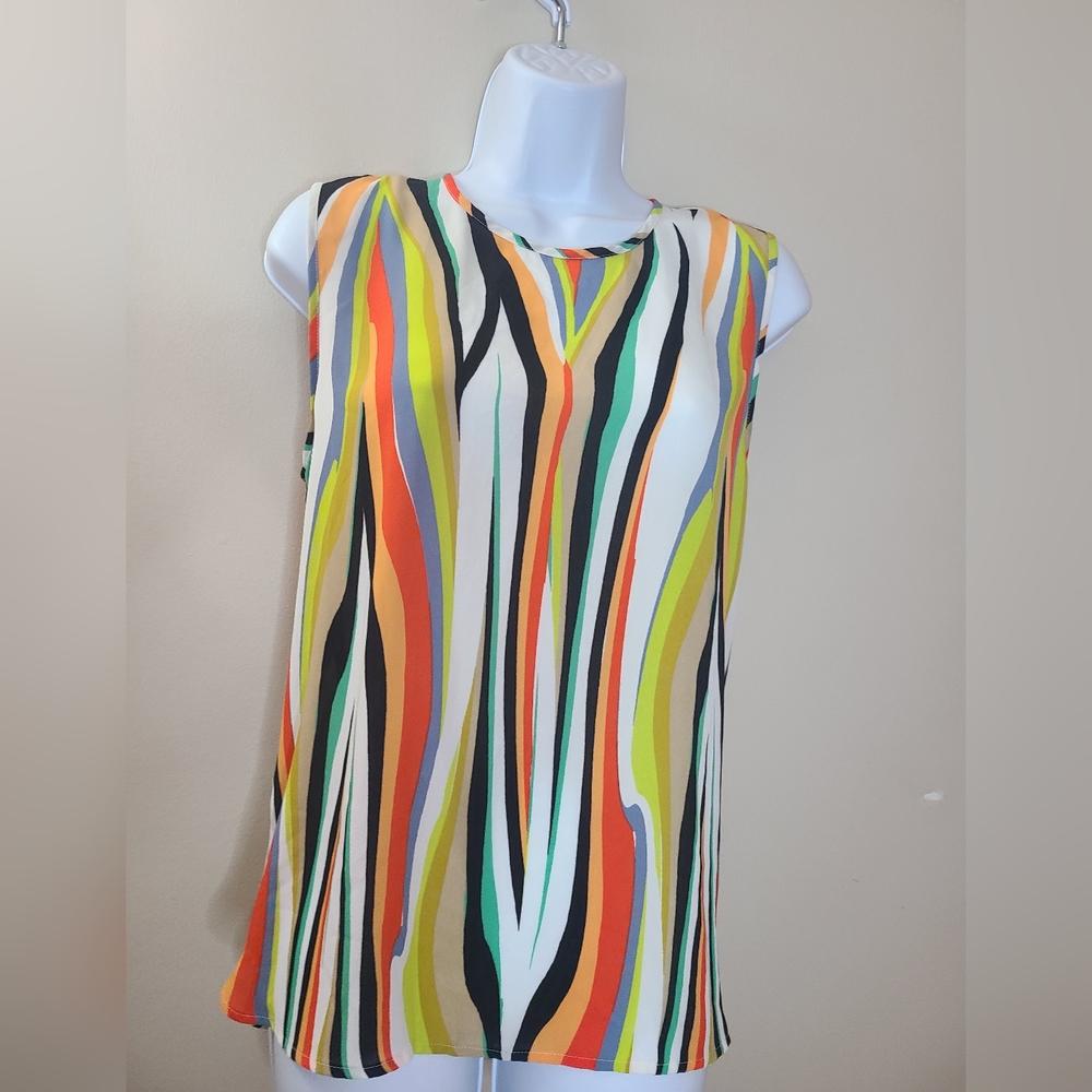 Halogen Ivory Abstract Taffy Stripe size M